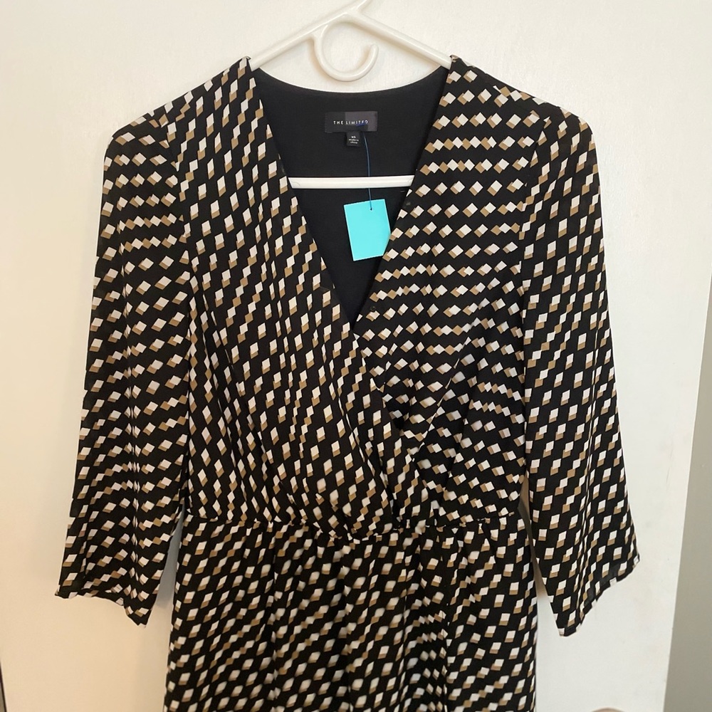 The Limited Geometric A-Line 3/4 Sleeve Women’s Dress - Size XS - Picture 4 of 12